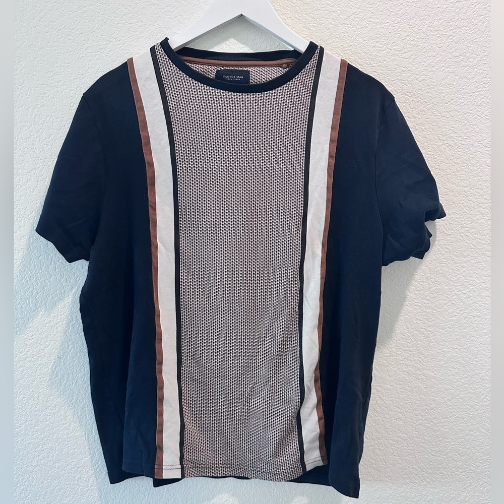 Cactus Man Ricky Singh Navy Blue and Brown Short Sleeve Tee